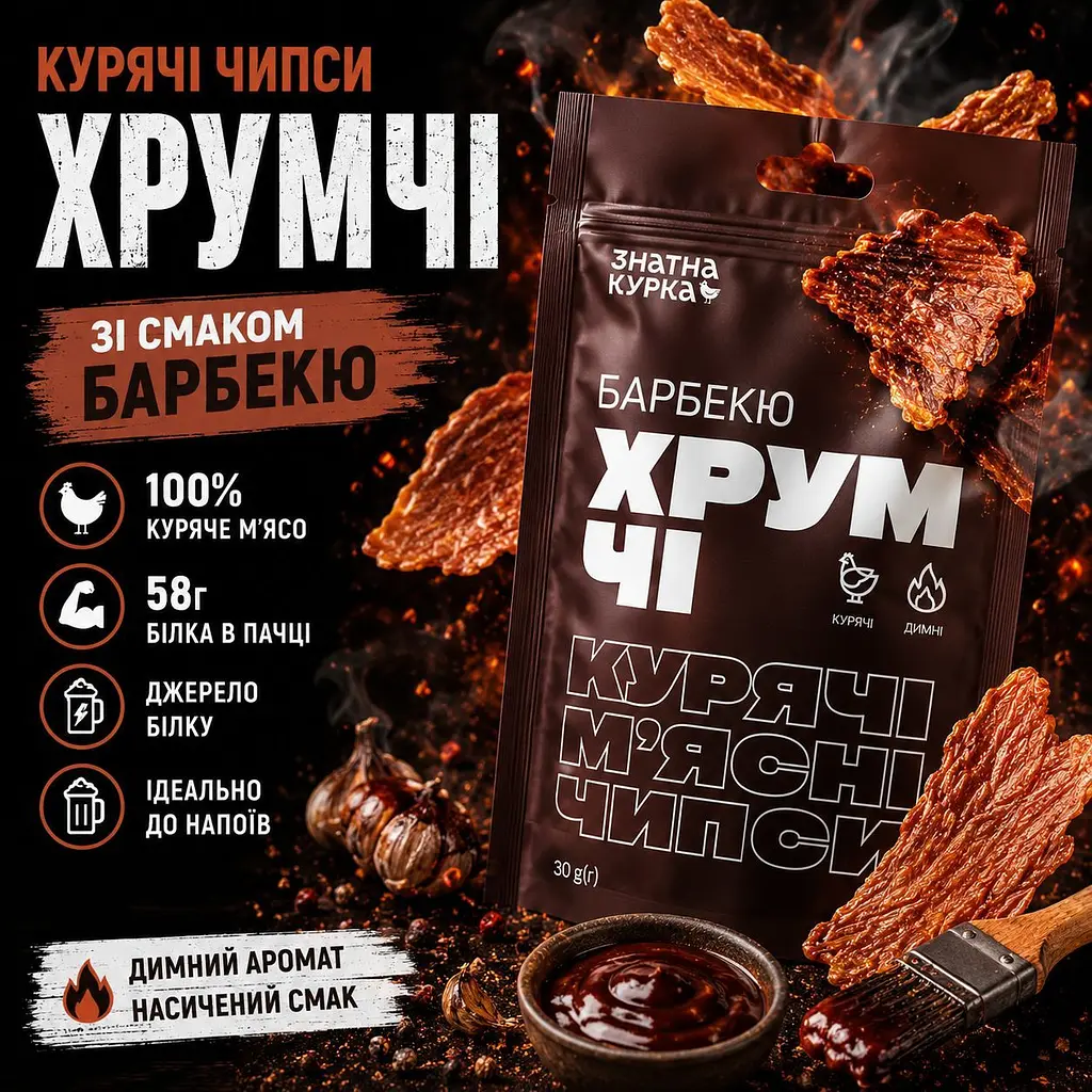 Чипсы Знатная Курица ХрумЧИ из мяса цыплят-бройлеров сушеные барбекю 30 г - фото 3