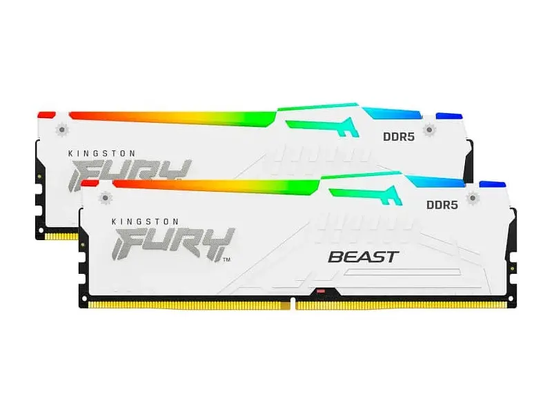 Модуль пам'яті Kingston FURY 64 GB (2x32GB) DDR5 6000 MHz Beast RGB EXPO White (KF560C30BWEAK2-64) - фото 2