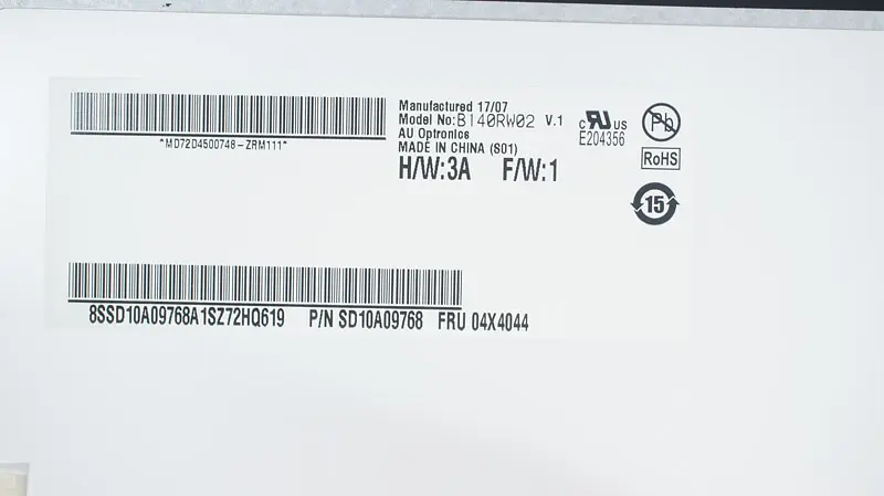 Матриця 14.0 B140RW02 V.1 1600х900, 40pin, LED, SLIM вертикальні вушки, матова, роз'єм праворуч знизу для ноутбука - фото 2