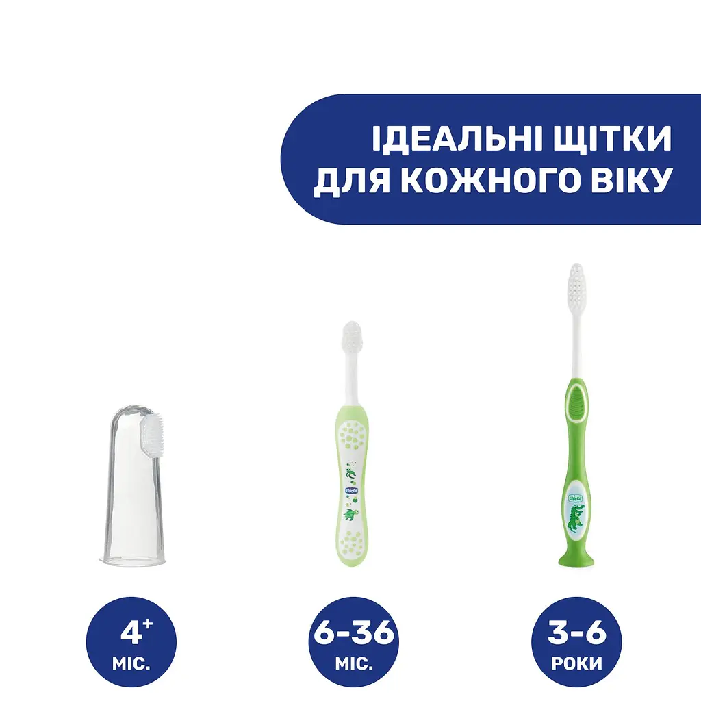Дитяча зубна щітка Chicco для молочних зубів Крокодил, зелений, 3-6 років (09079.20.20) - фото 6