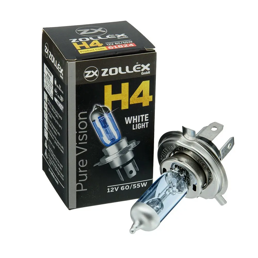 Автолампа Zollex Pure Vision White Light 61824 (P43T, H4, 5000K, 12V, 60 / 55W)