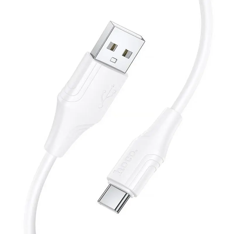 Дата кабель Hoco X124 Bien silicone USB to Type-C 3A (1m) White - фото 2