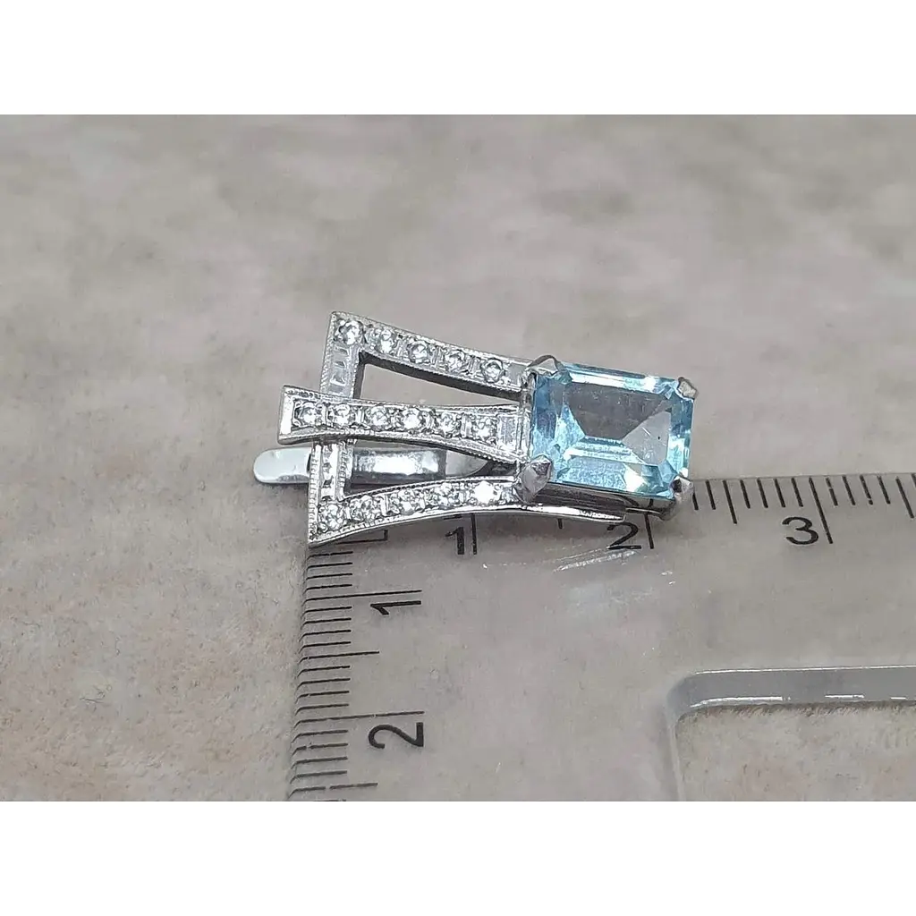 Золоті сережки ЮЗ "Багет" з топазом. 573005 - фото 5