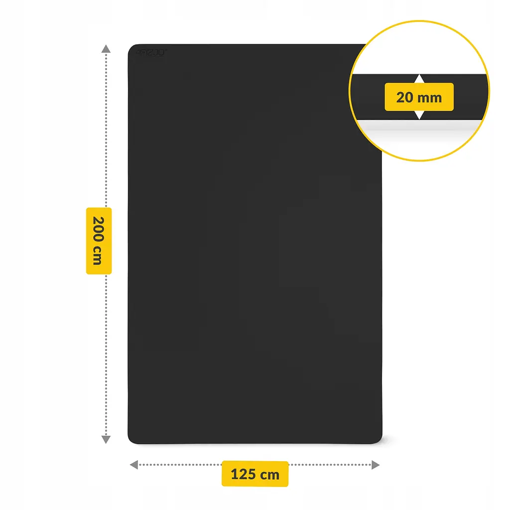 Килимок (мат) спортивний 4FIZJO TPE Gigant 200 x 125 x 2 см для йоги та фітнесу Black (P-5907739318992) - фото 8