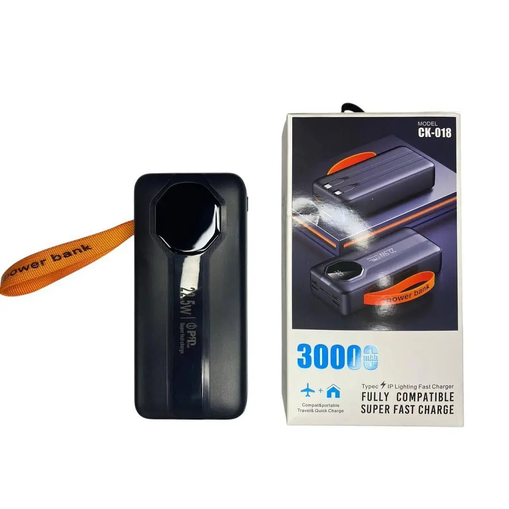 Батарея універсальна XoKo 30000 мА·год, 22.5 Вт, PD, QC, чорна (WK-CK-018) - фото 3