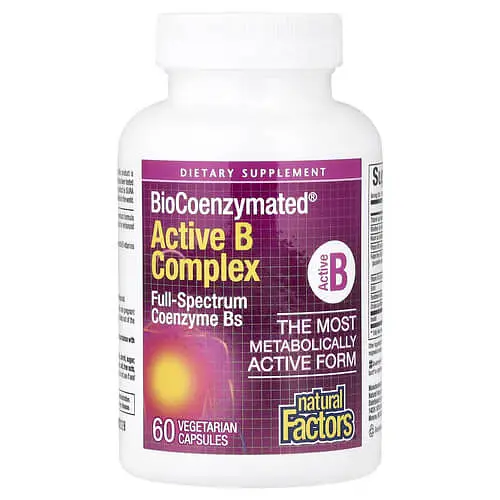 Комплекс вітамінів групи В BioCoenzymated Active B Complex 60 капсул Natural Factors vit0005633 - фото 3