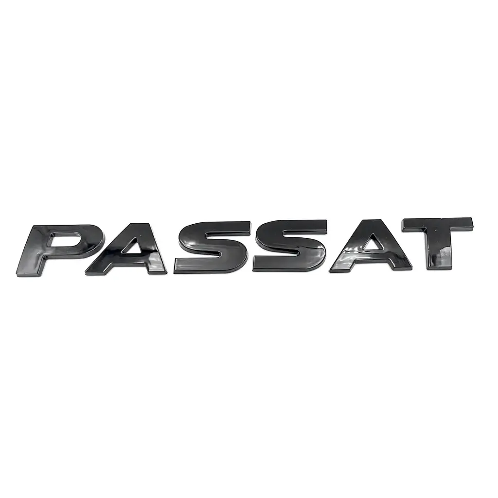 Емблема напис Passat для Volkswagen (2002-2020г) Чорний Глянець 190х23 мм на скотчі (Завод) - фото 2