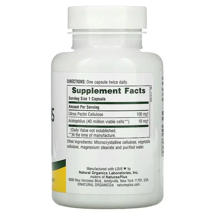 Пробіотики і пребіотики Natures Plus Acidophilus with Pectin 90 капсул - фото 2