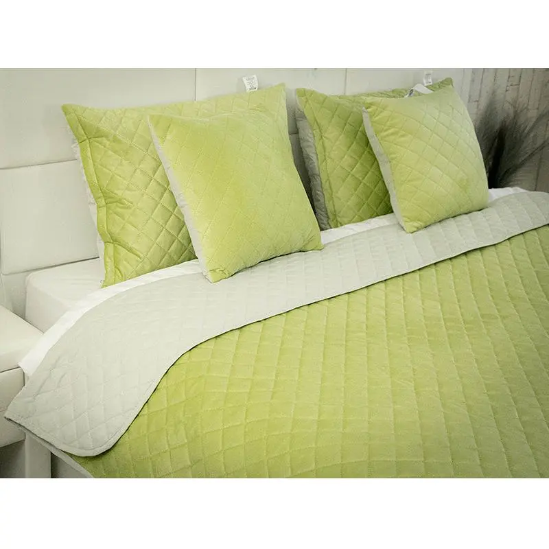 Чохол на подушку Руно 50х70 см велюровий оливковий (382.55_Olive Green ромб) - фото 6
