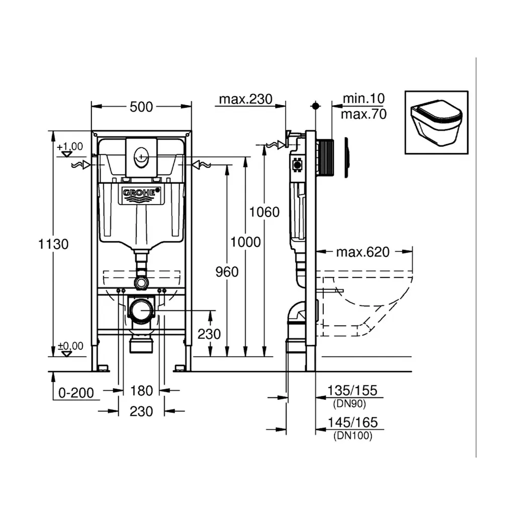 Інсталяція Grohe для унітаза 3 в 1 Rapid SL (38721001) - фото 7