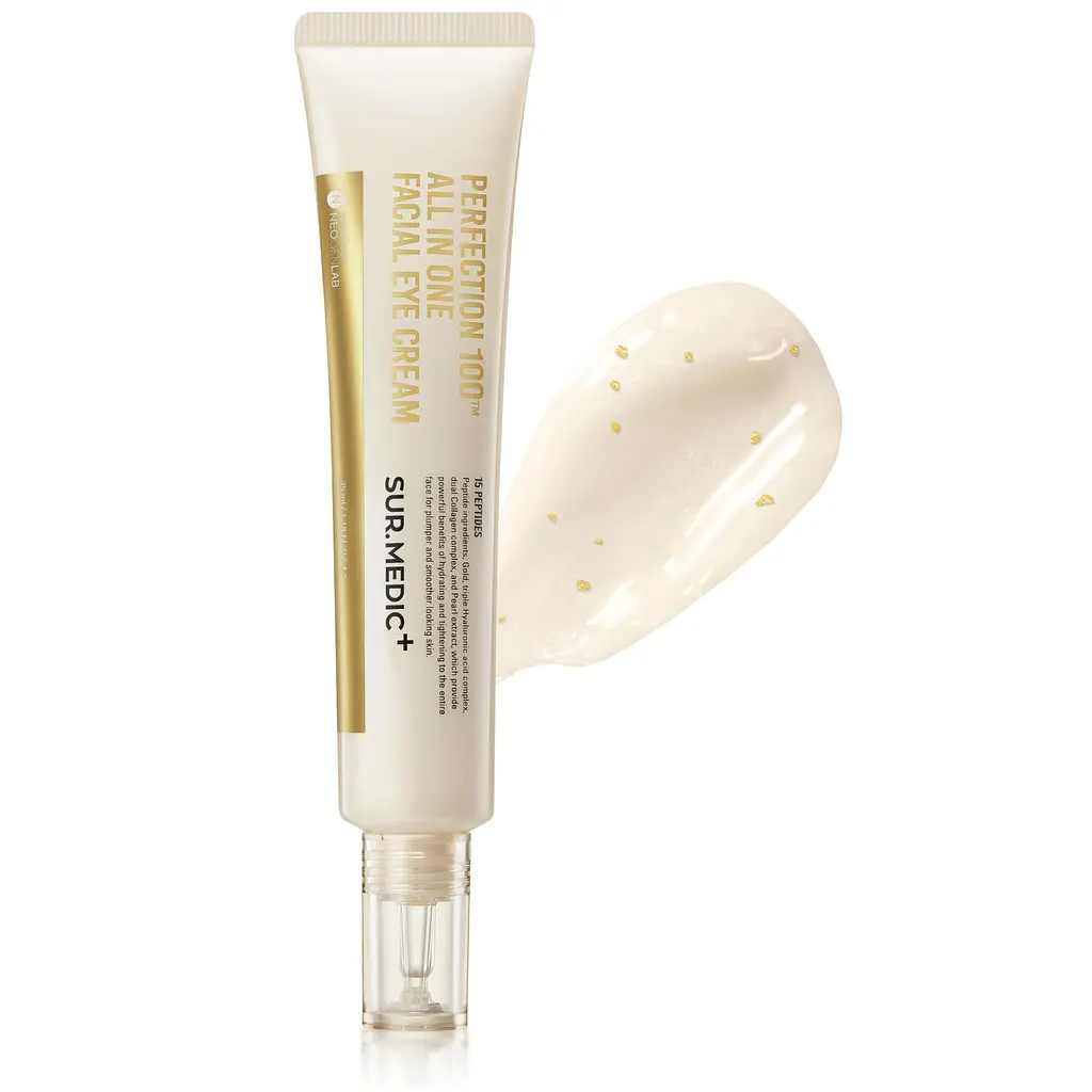 Пептидний крем для повік із частинками золота Sur.Medic+ Perfection 100tm All In One Facial Eye Cream 35 мл - фото 2