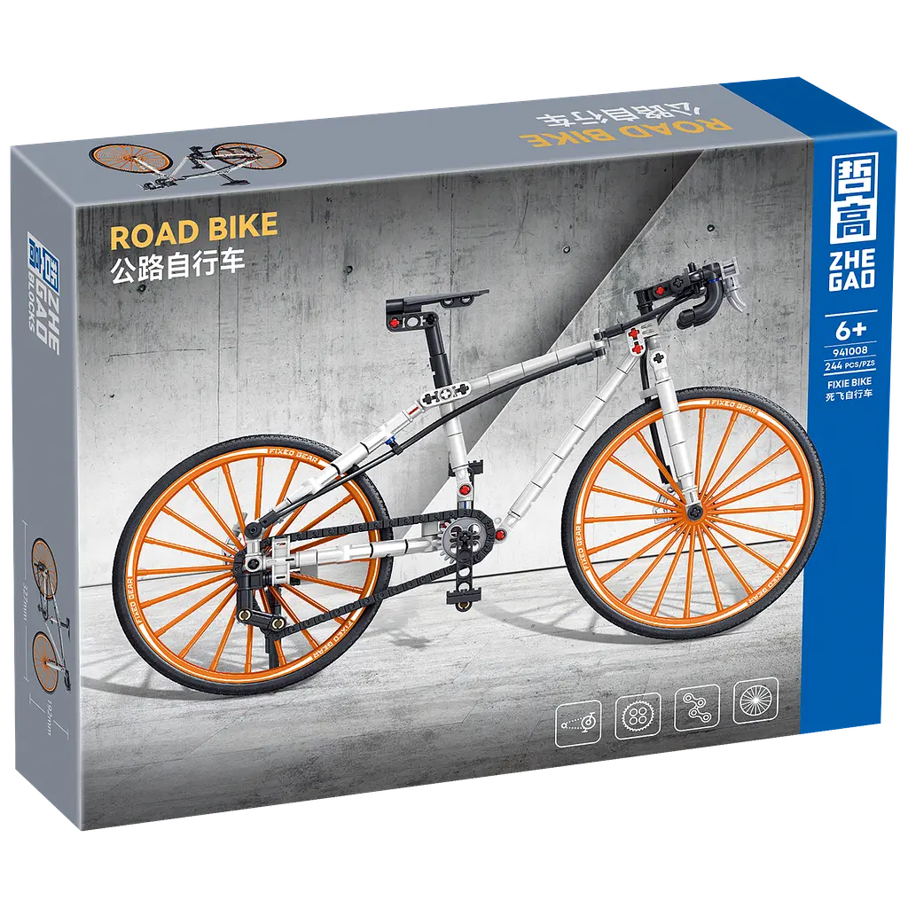 Конструктор велосипед  ZHEGAO ROAD BIKE шоссейный   спортивный 244 детали - фото 2