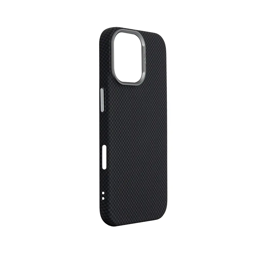 Карбоновый чехол для Apple iPhone 17, LikeCarbon2 MagCase, черный, тонкий защитный чехол-панель из поликарбоната с магнитами N52, MagSafe, противоударный, совместим с беспроводной зарядкой, приподнятые края для защиты камеры, ArmorStandart (ARM88379) - фото 3