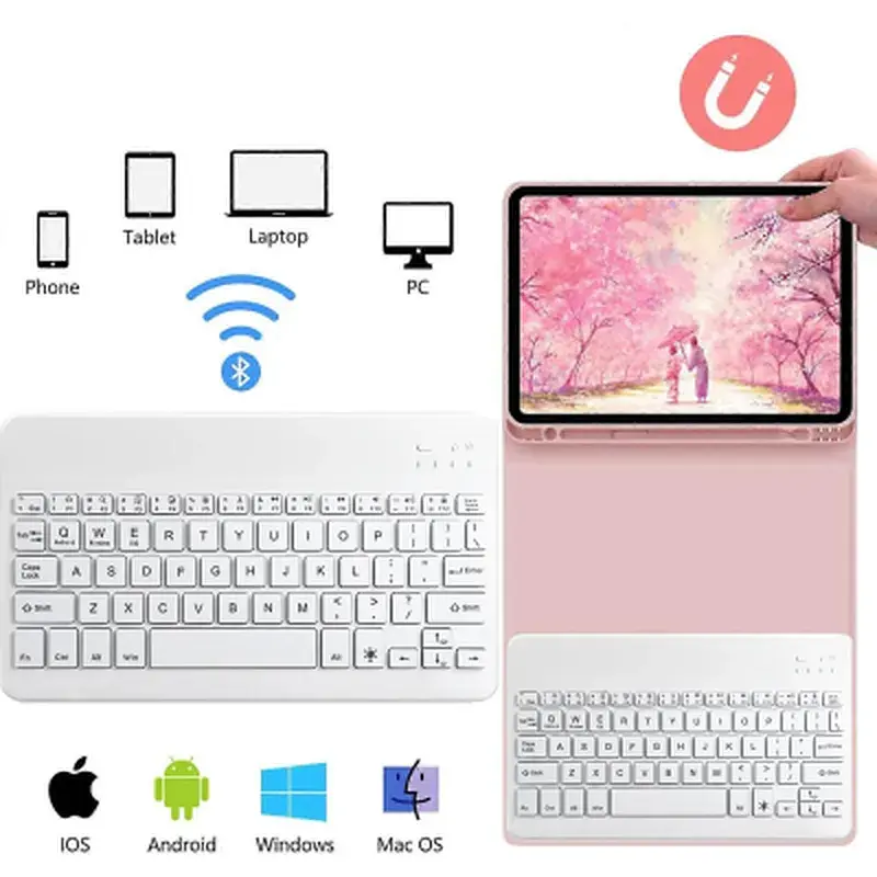 Чохол до планшета BeCover with keyboard Apple iPad Pro 13" M4 2024 Pink (713006) - фото 4