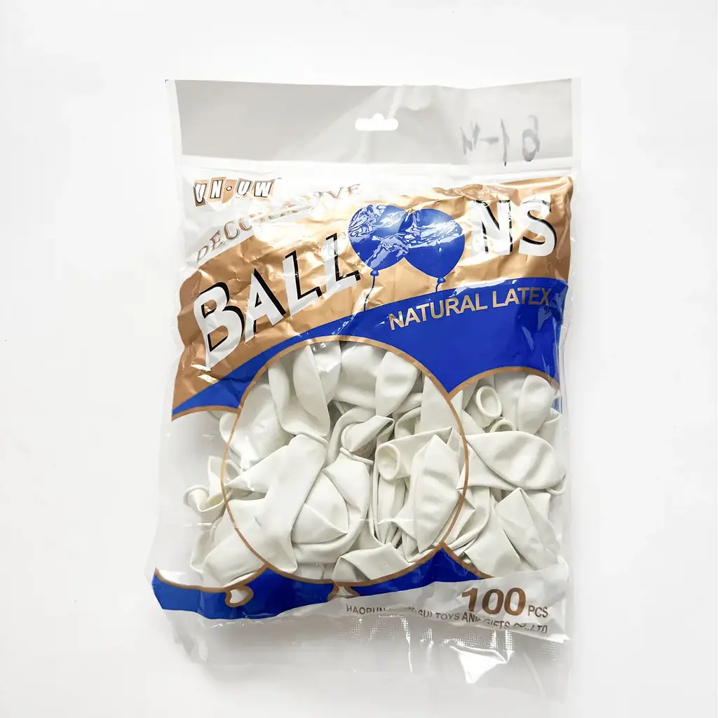 Надувные воздушные шарики Balloons 26 см (10") 100 шт наполнение воздухом или гелием Белый - фото 2