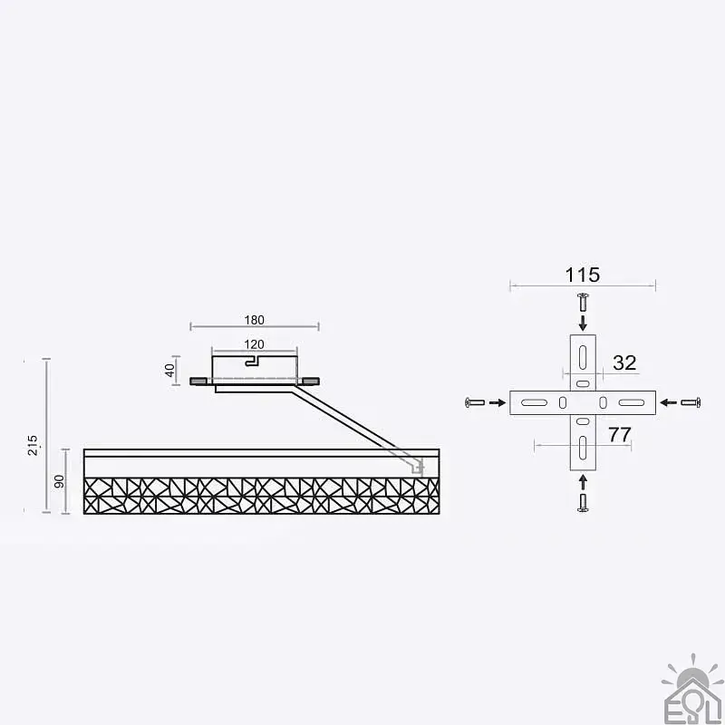 Смарт люстра керована світлодіодна STELLA C ICE 90 Вт 500x215 мм Чорна ESLLSE - фото 6
