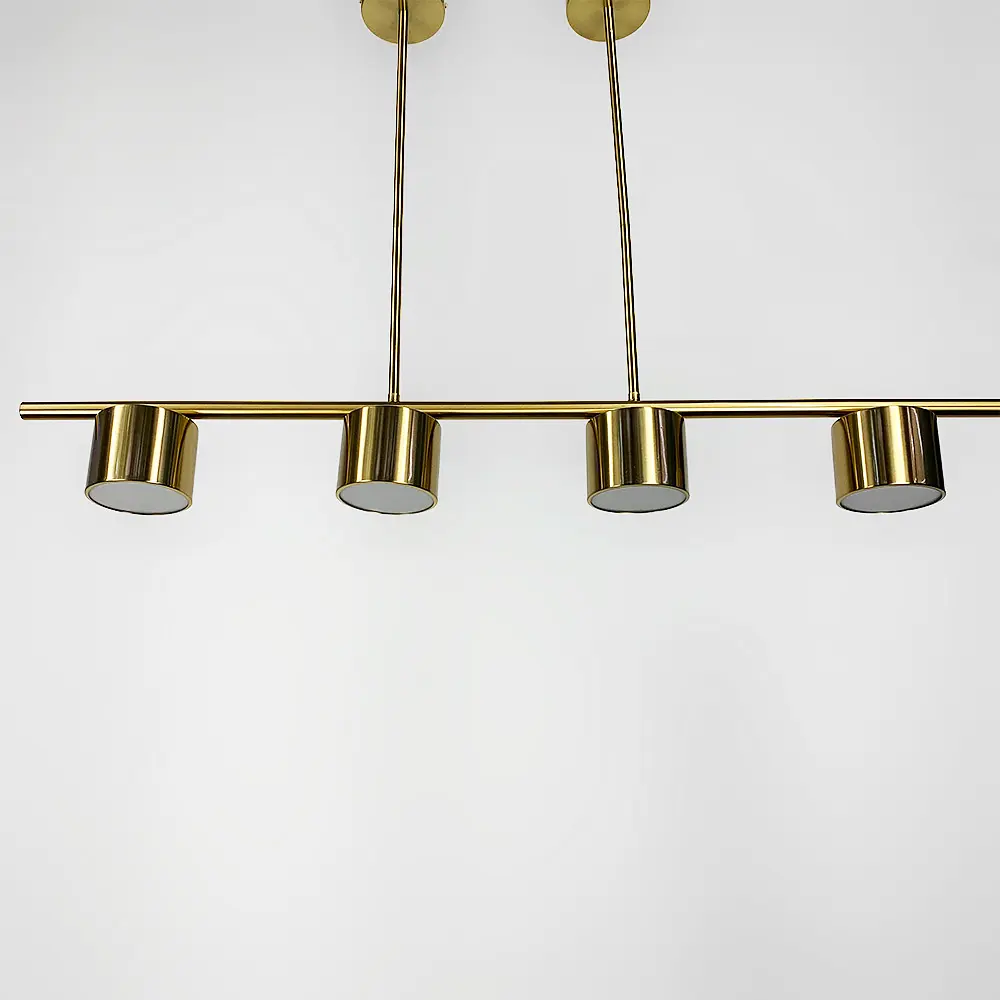Удлиненная латунная люстра CLYDE с 4 спотами Line.F MJ 118/4 AB - фото 4