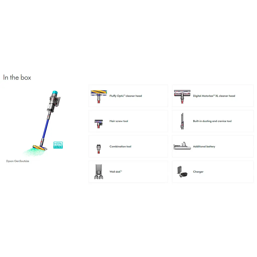 Вертикальний пилосос Dyson Gen5оutsize Nickel/Blue (447923-01) [94660] - фото 2