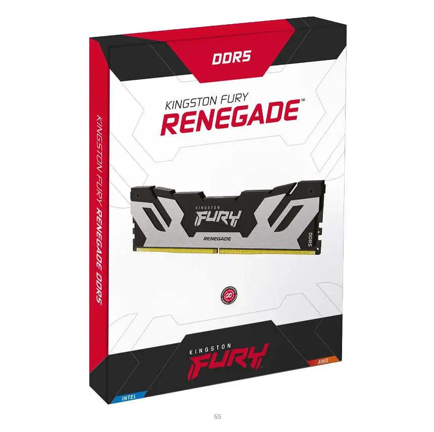 Оперативна пам'ять Kingston FURY 64 GB (2x32GB) DDR5 6400 MHz Renegade Silver/Black (KF564C32RSK2-64) - фото 3