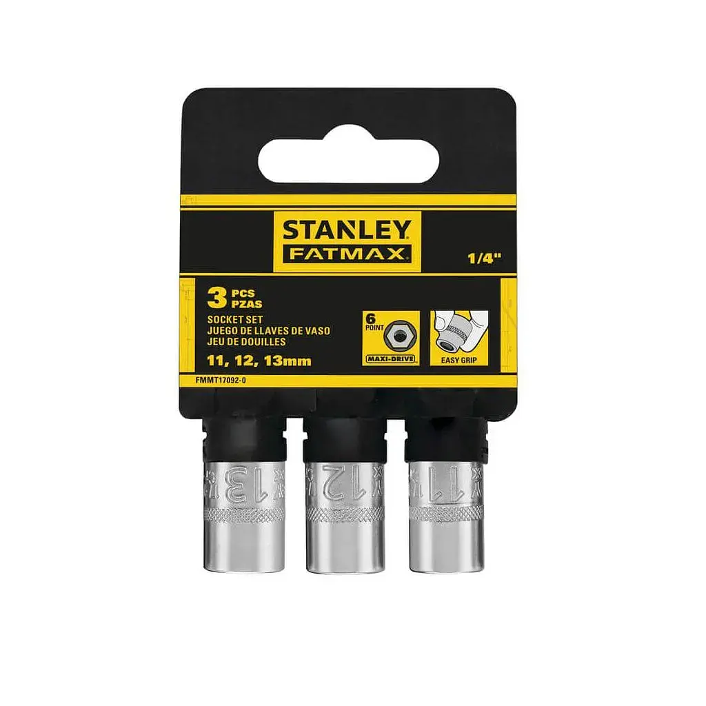 Набір торцевих головок Stanley торцевих 1/4" Maxi Drive, із шестигранним профілем, 3 шт: 11, 12, 13 мм. (FMMT17092-0) - фото 2