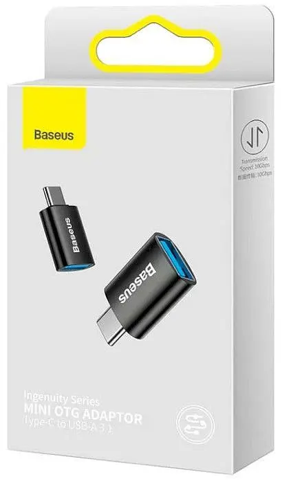 Перехідник Baseus Ingenuity Series Mini OTG Adaptor USB-C to USB-A Black (ZJJQ000001) [78667] - фото 3
