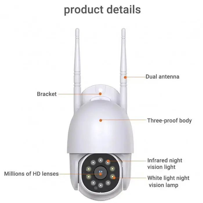 Вулична IP WiFi камера відеоспостереження поворотна 360 CAMERA 2mp 1080 - фото 2