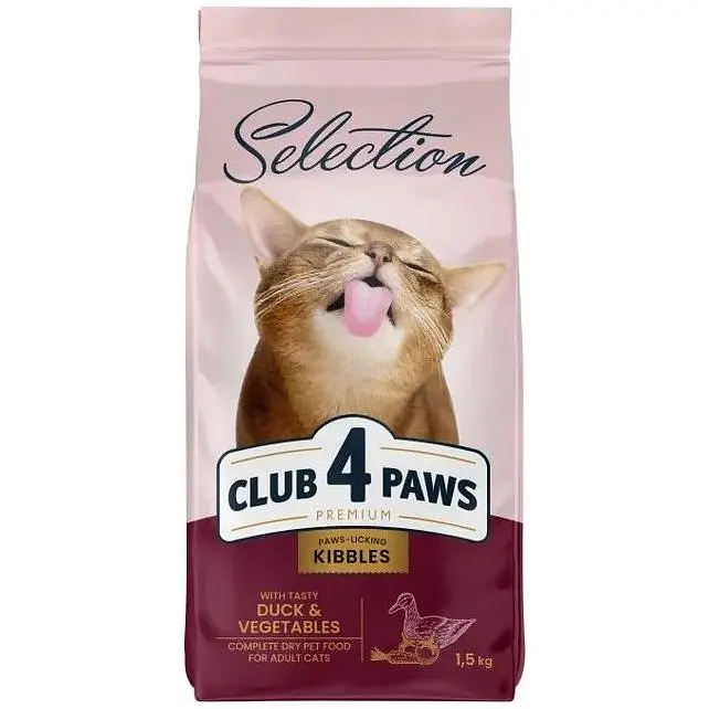 Сухий корм для кішок Club 4 Paws Selection Преміум З качкою та овочами 1.5 кг (4820215369145)
