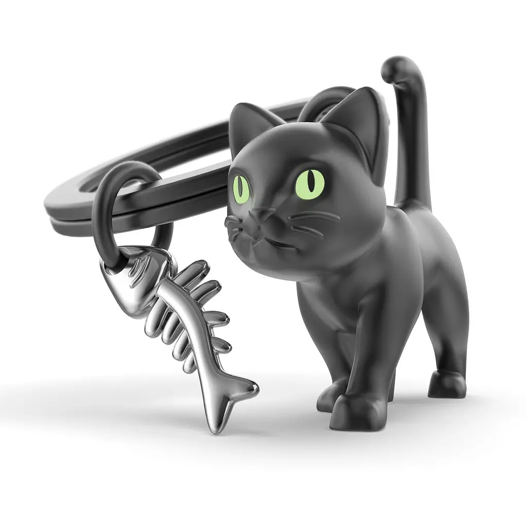 Брелок Metalmorphose Black cat theme with fish bone charm (8000020806899) - фото 2