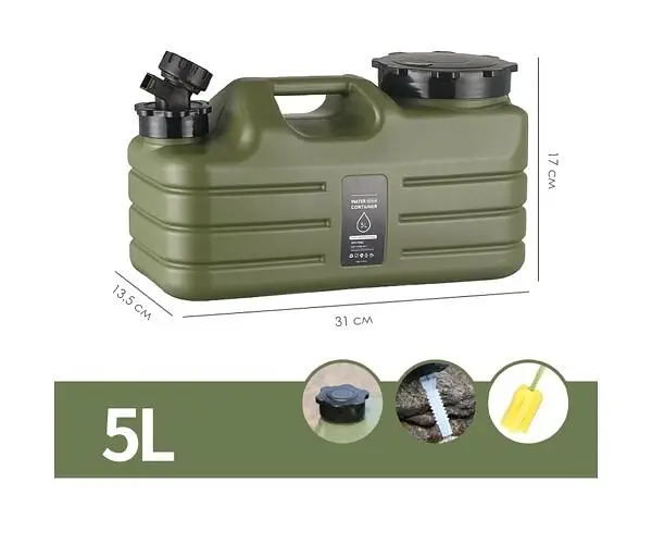 Бутель Каністра 5 л для води з краном та ручкою, зелений, ViO PET-TG 5L - фото 4
