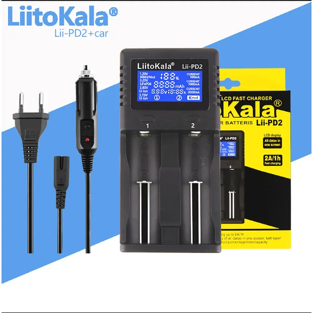 Зарядний пристрій Liitokala Lii-PD2+car EU charger - фото 2