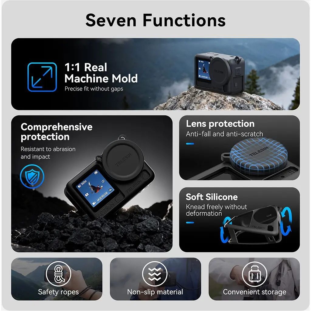 Чохол Telesin Silicone Cover with Lens Cap для DJI Osmo Action 6 (S6-PTC-11) [168848] - фото 9