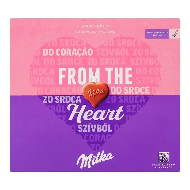 Цукерки Milka From the heart з кремово-полуничною начинкою 110 г