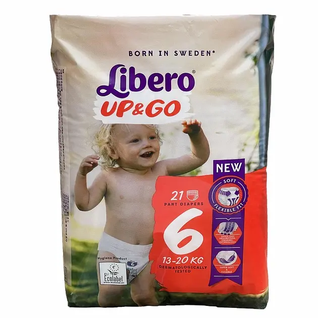 Підгузники - трусики Libero UP & GO 6 (13-20 кг), 21 шт