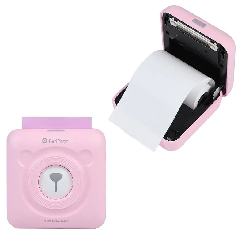 Портативний bluetooth термопринтер для смартфона PeriPage A6, рожевий (100336) - фото 3