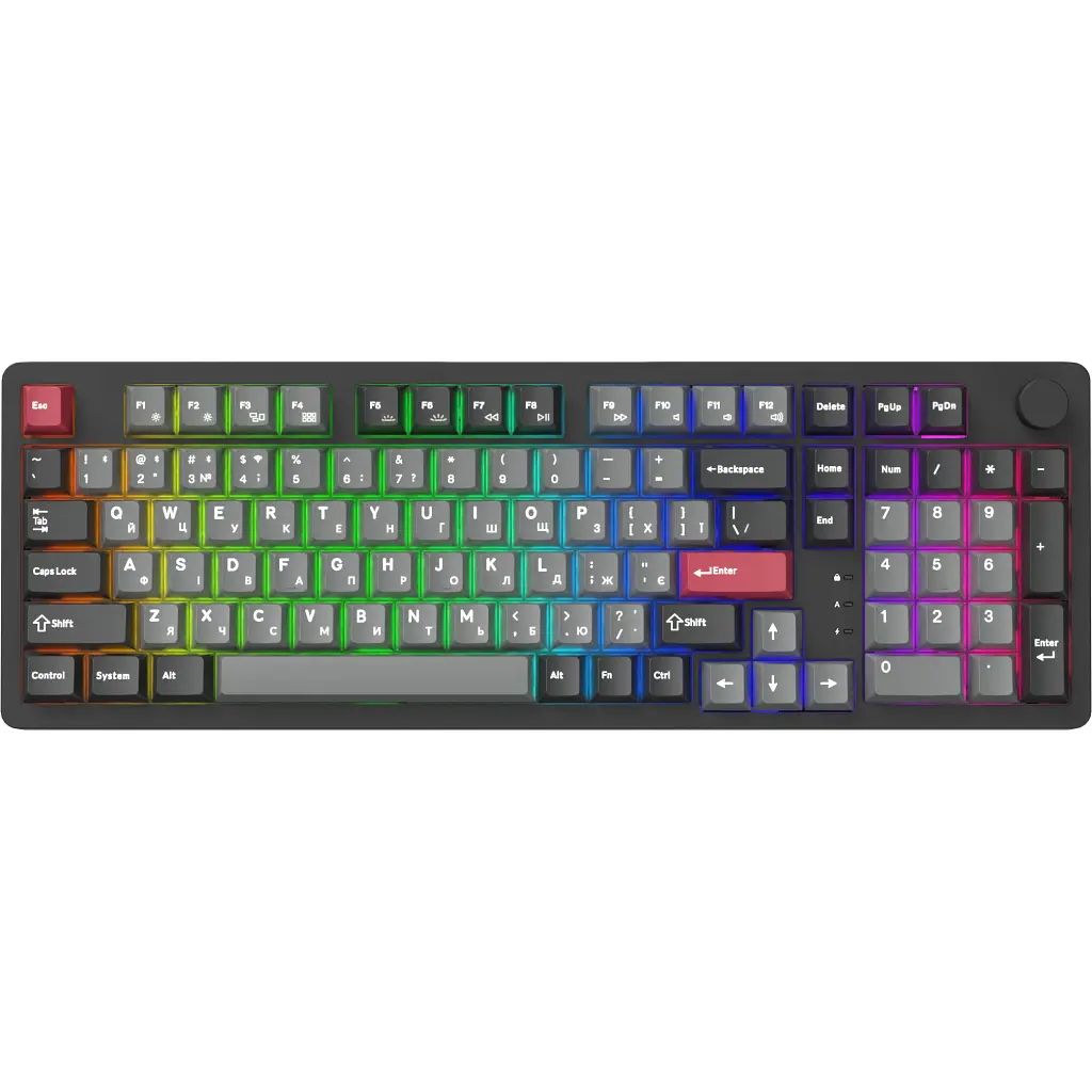 Клавіатура GamePro Asgard Drakkar Keychron Super Red Switch Wireless/Bluetooth/USB UA Black (MK305BK) - фото 6