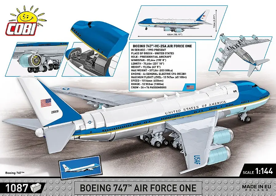 Конструктор Самолет Boeing 747 Air Force One COBI 26610 - фото 4