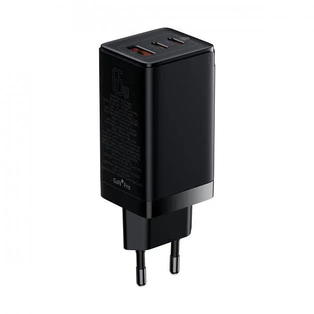 Сетевое зарядное устройство для Baseus GaN3 Pro Fast Charger 2C+U на 65 W (CCGP050101) - фото 2