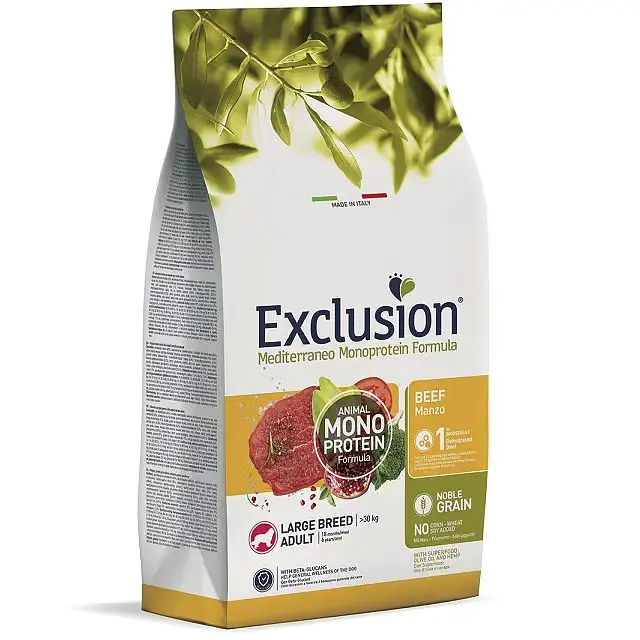 Сухий корм для дорослих собак великих порід Exclusion Noble Grain Adult Beef Large Breed, з яловичиною, 12 кг - фото 2