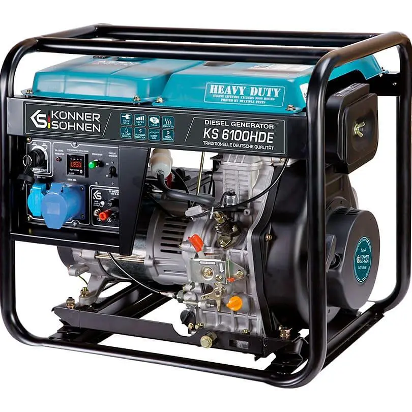 Генератор Синхронний KonnerSohnen KS 6100HDE, 5.5KW, дизель, 230V / 5000 Вт / Дизель (KS6100HDE) - фото 2