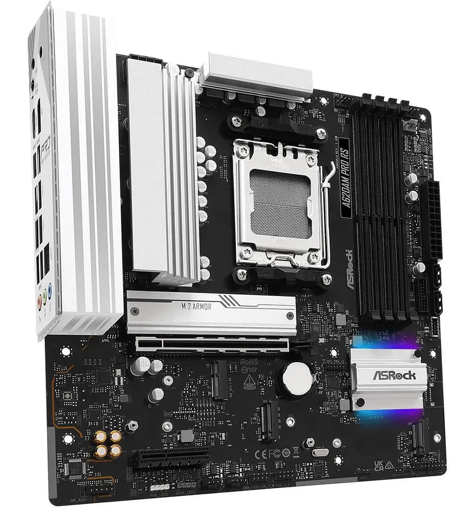 Материнская плата AsRock A620AM PRO RS (A620AM PRO RS) (Socket AM5, AMD A620A, Micro-ATX) - фото 2