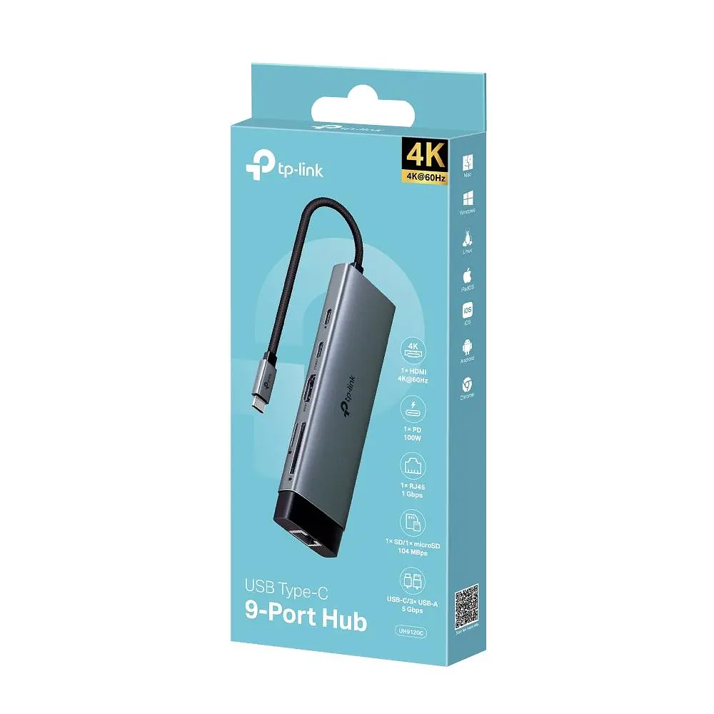 USB-Хаб TP-Link USB Type-C 9-в-1 (UH9120C) - фото 5