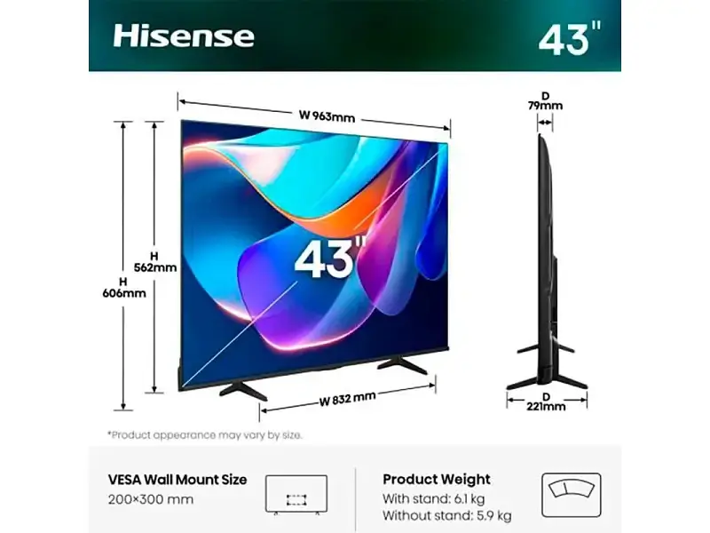 Телевізор Hisense 43A6S - фото 3