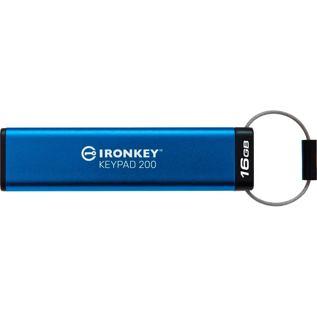 USB флеш накопичувач Kingston 16GB IronKey Keypad 200 Blue USB 3.2 (IKKP200/16GB) - фото 5