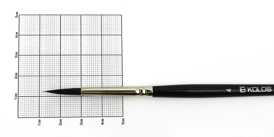 Пензель білка кругла Classic 3049R № 4 коротка ручка KOLOS (4823064900095) - фото 2