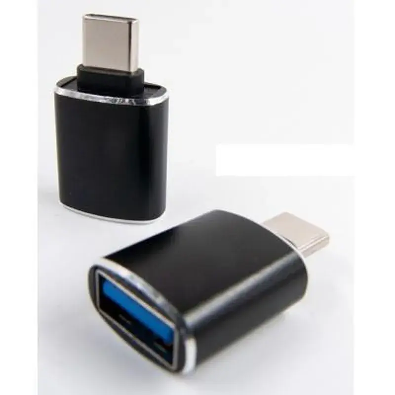 Перехідник OTG USB 2.0 AF to USB-C black Dengos (ADP-018) - фото 2