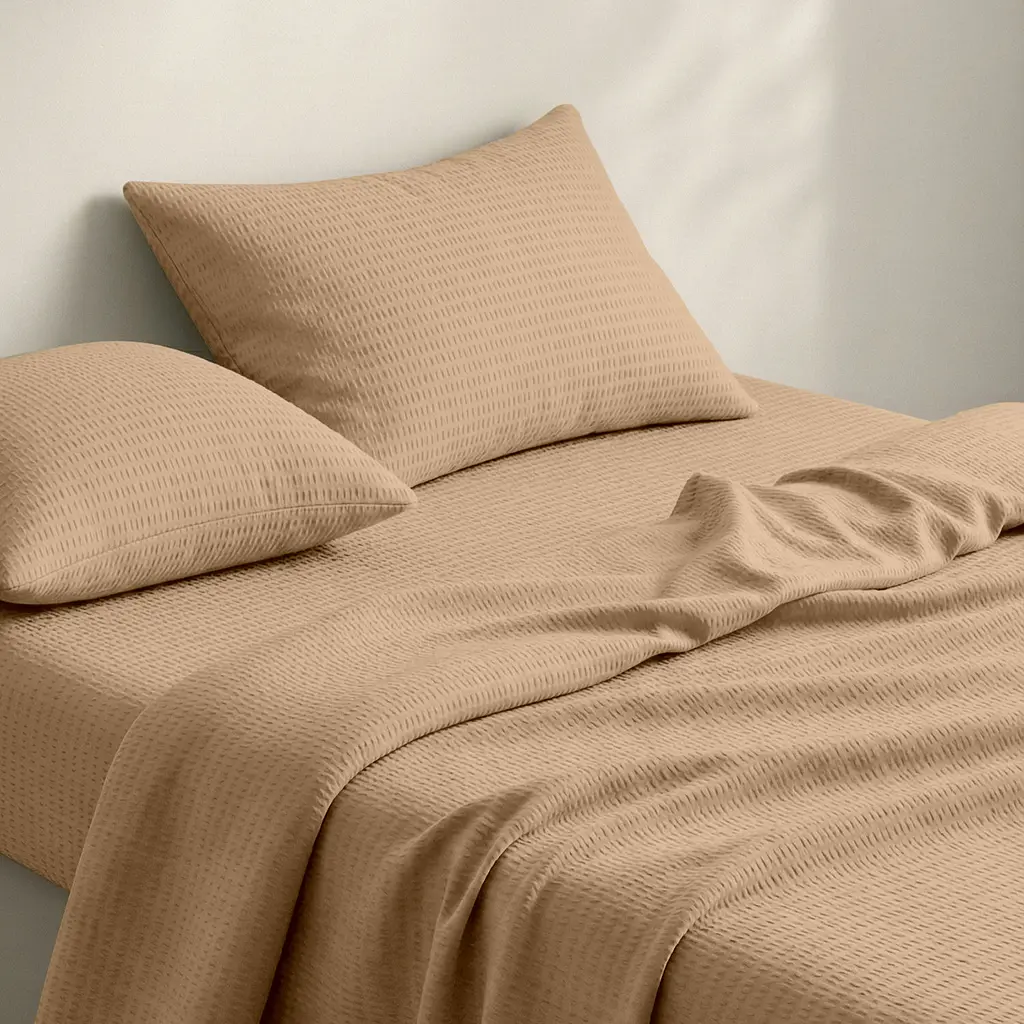 Простирадло на резинці з текстурованої бавовни 200x200x30 WARM SAND COSAS (2200000065995) - фото 2