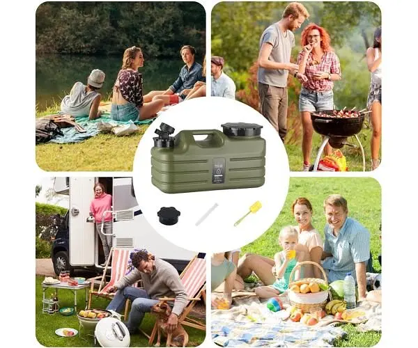 Бутель Каністра 5 л для води з краном та ручкою, зелений, ViO PET-TG 5L - фото 3
