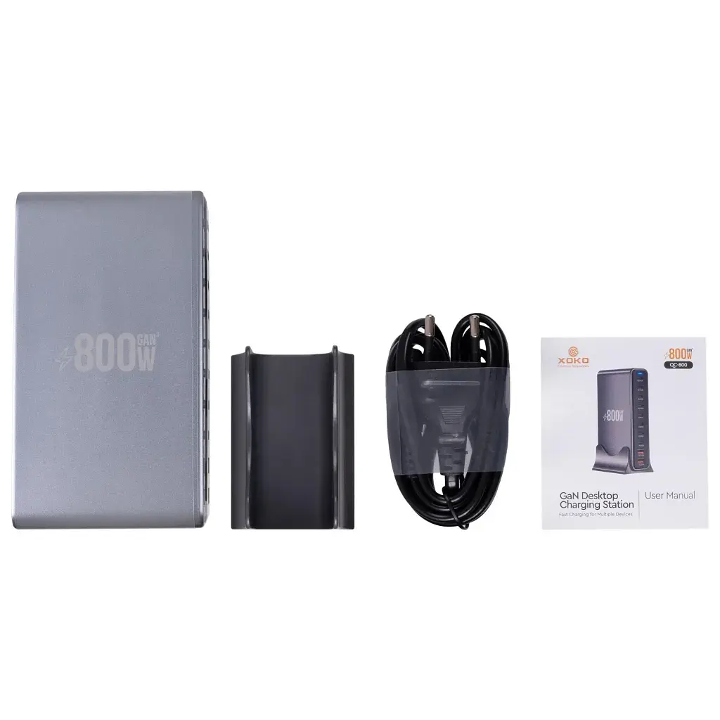 Зарядний пристрій XoKo 8xUSB-C PD 65 - 140W + 2xUSB QC30W GaN3 800W (XK-QC-800) - фото 7