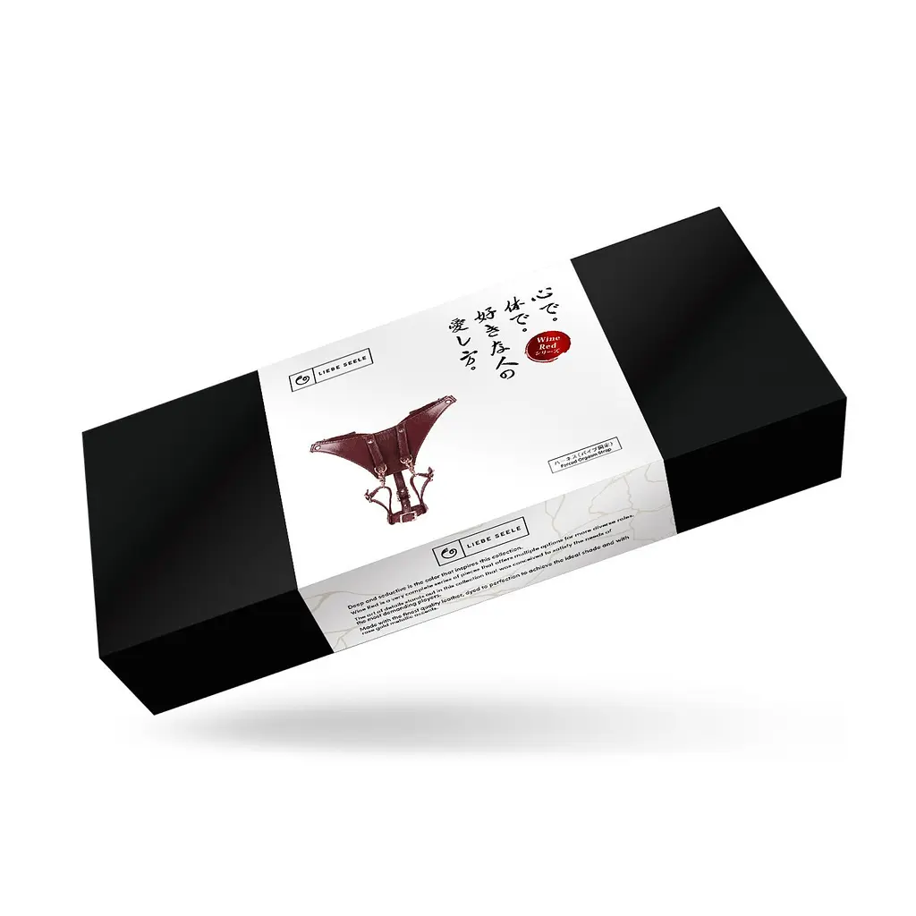 Шкіряні трусики для вібратора Liebe Seele Wine Red Forced Orgasm Strop - фото 8