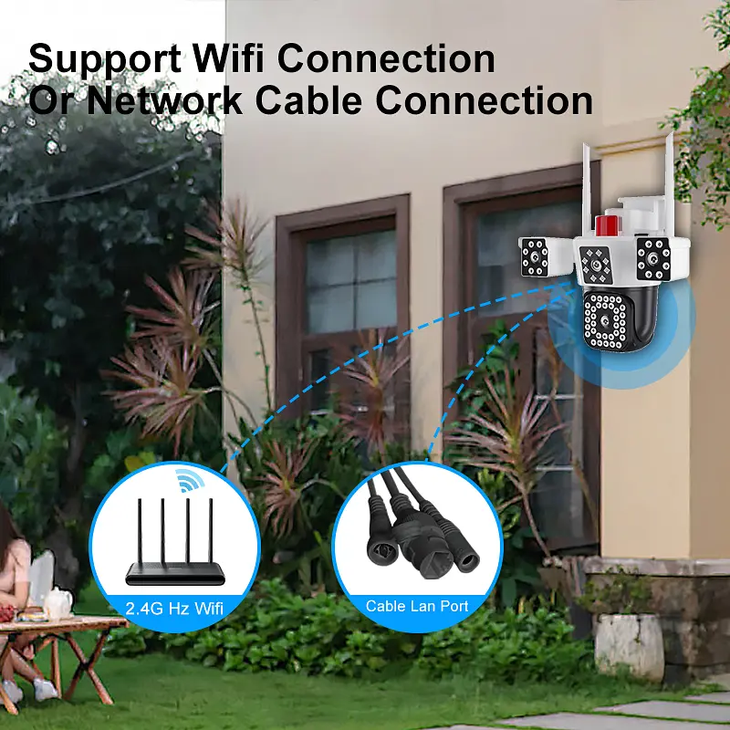 Wi-Fi камера відеоспостереження з 3 лінзами / Вулична бездротова камера IP спостереження 16 Мп 10-Х ZOOM - фото 5